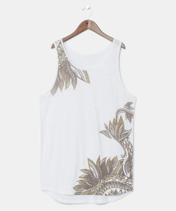 Tribal Feather Print Tank Top Tops by AMINA - Ametsuchi