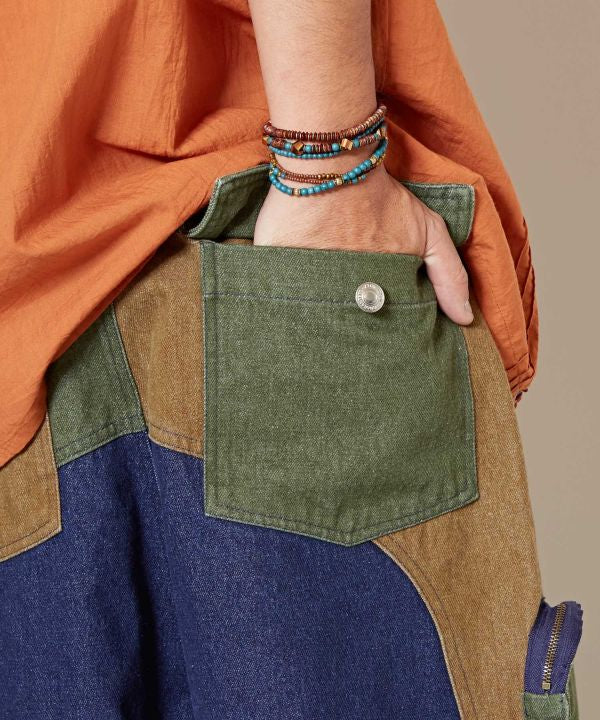 Patchwork Denim Pants