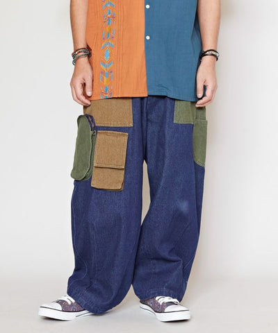 Patchwork Denim Pants