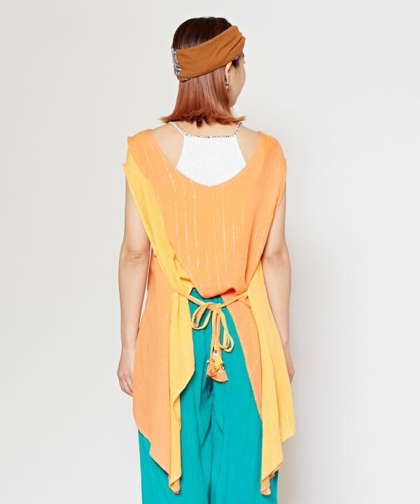 Bi Color Sleeveless Top