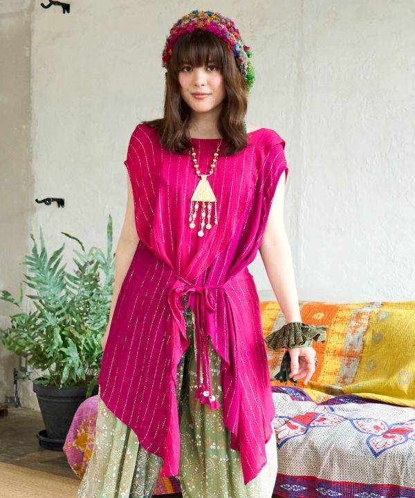 Bi Color Sleeveless Top