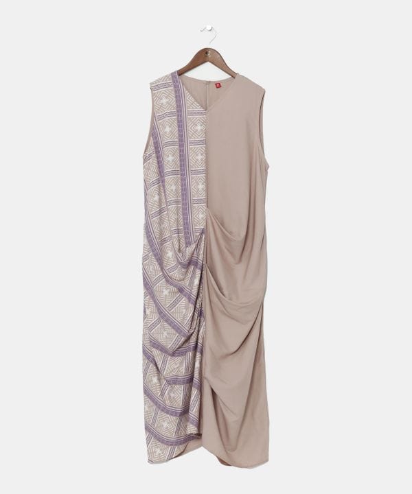 Kleid mit Farbblock-Bogolan-Print