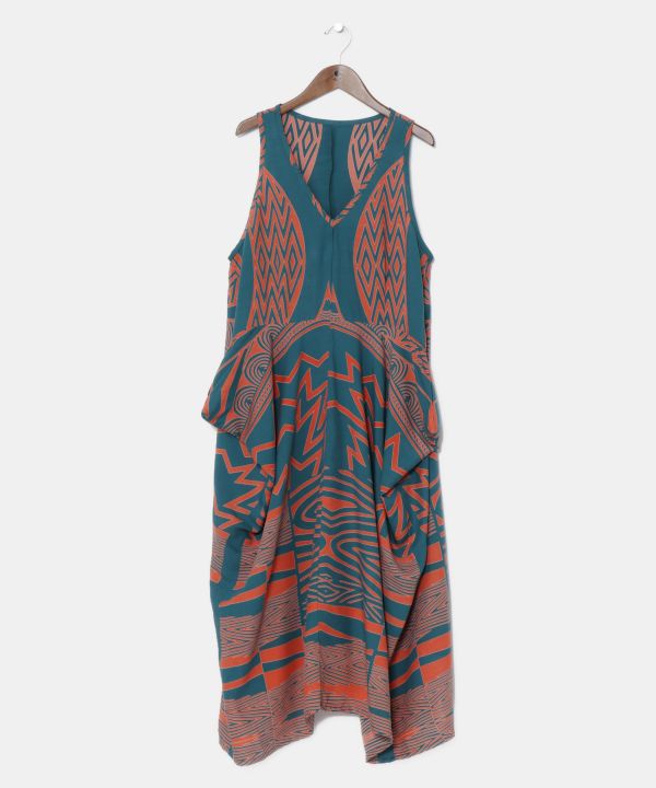 Geometric Print Sleeveless Dresses