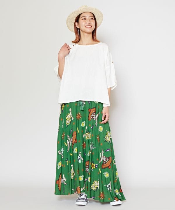 Linen Blend Slouchy Bohemian Top