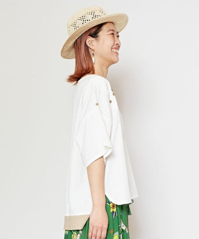 Linen Blend Slouchy Bohemian Top