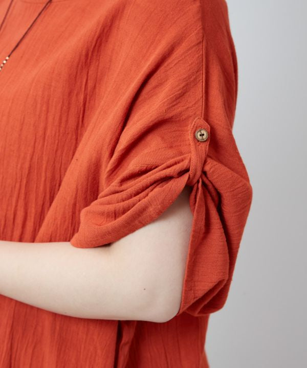 Linen Blend Slouchy Bohemian Top Tops by AMINA - Ametsuchi