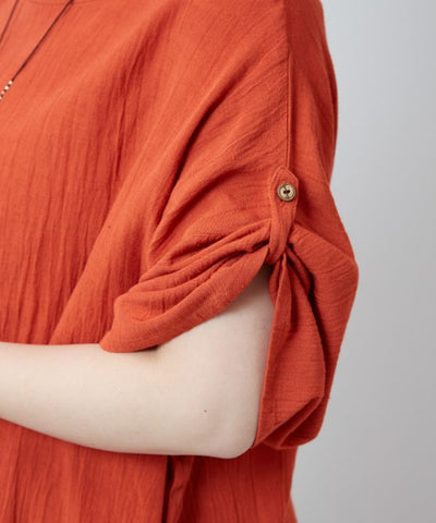 Linen Blend Slouchy Bohemian Top Tops by AMINA - Ametsuchi