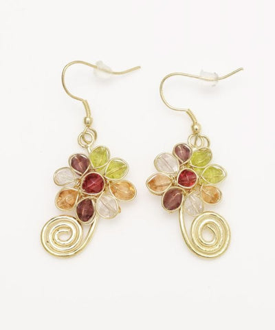 Glass Flower Charm Earrings
