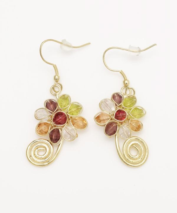 Glass Flower Charm Earrings