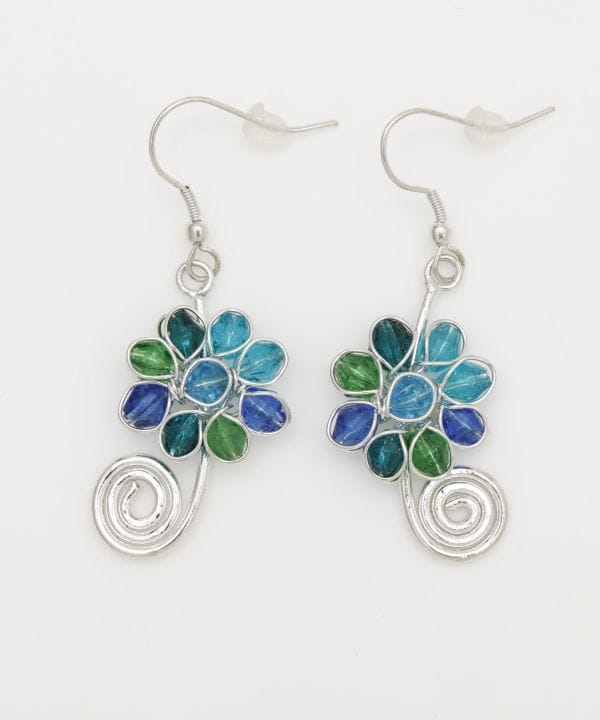 Glass Flower Charm Earrings