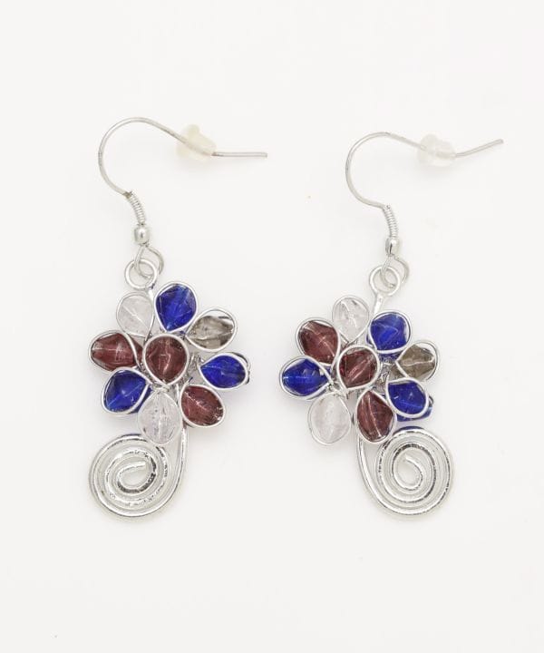 Glass Flower Charm Earrings