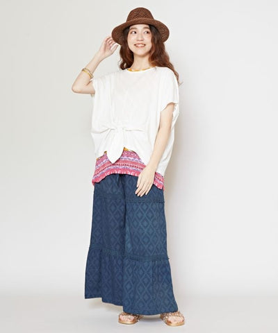 Tiered Wide Leg Trousers