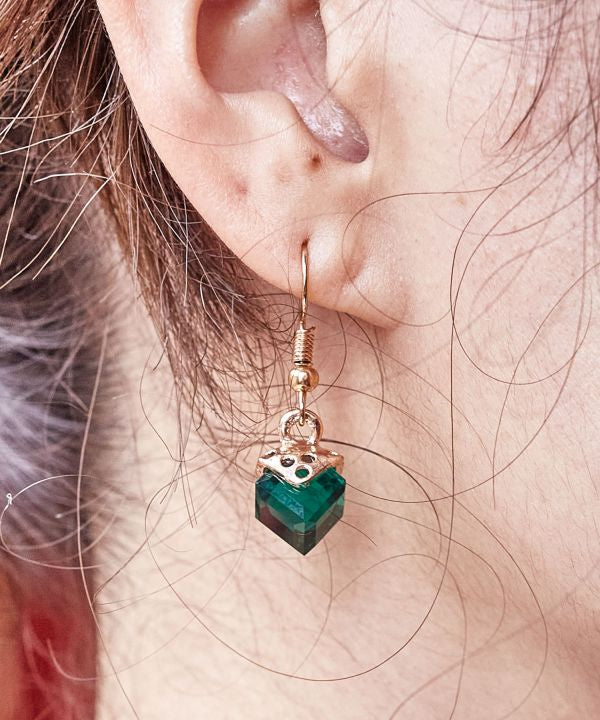 Square Czech Glass Earrings