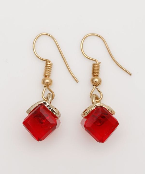 Square Czech Glass Earrings