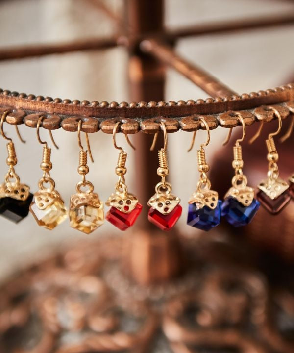 Square Czech Glass Earrings