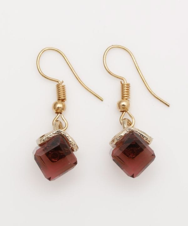 Square Czech Glass Earrings