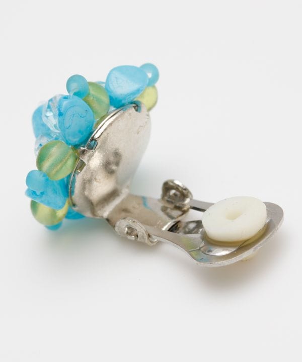 Czech Glass Flower Clip Earrings