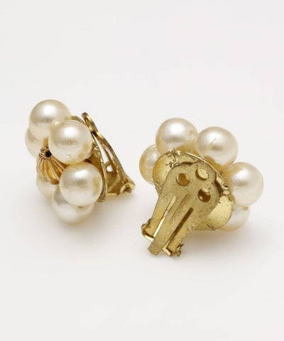 Czech Glass Flower Clip Earrings