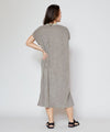 Pile Fabric French Sleeve Dress