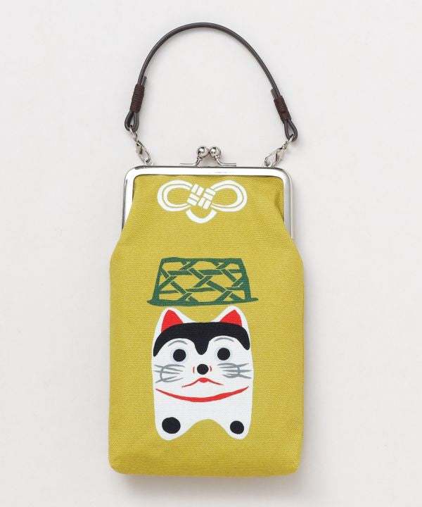 Japanese Folk Art Pattern GAMAGUCHI Pouch with Handle