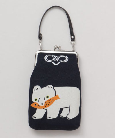 Japanese Folk Art Pattern GAMAGUCHI Pouch with Handle