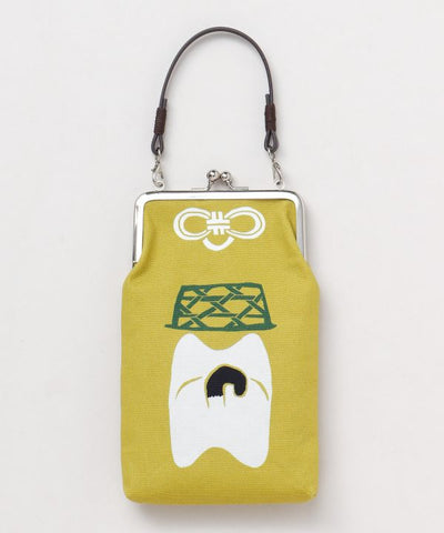 Japanese Folk Art Pattern GAMAGUCHI Pouch with Handle