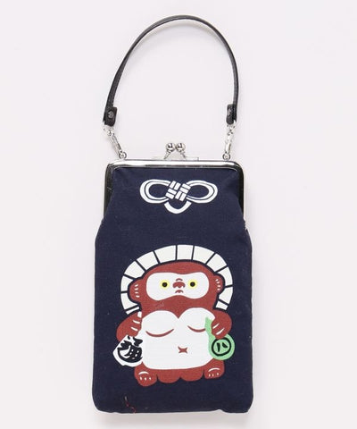 Japanese Folk Art Pattern GAMAGUCHI Pouch with Handle