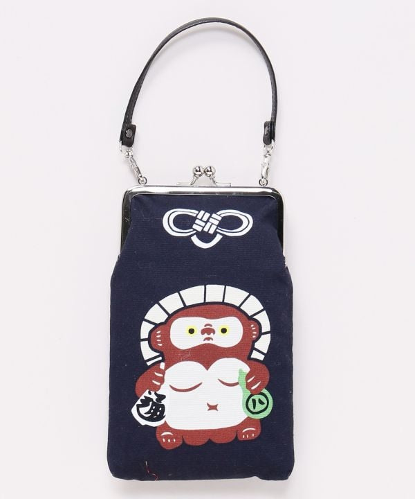 Japanese Folk Art Pattern GAMAGUCHI Pouch with Handle