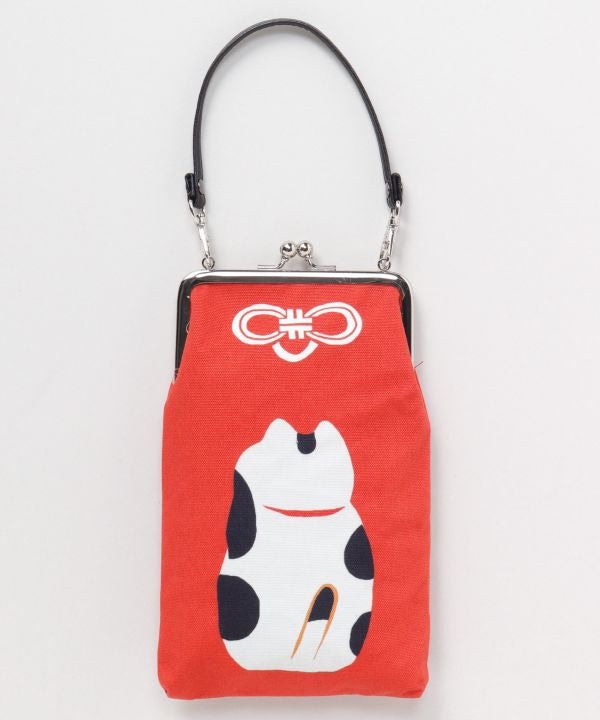 Japanese Folk Art Pattern GAMAGUCHI Pouch with Handle