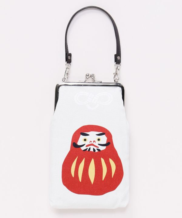 Japanese Folk Art Pattern GAMAGUCHI Pouch with Handle