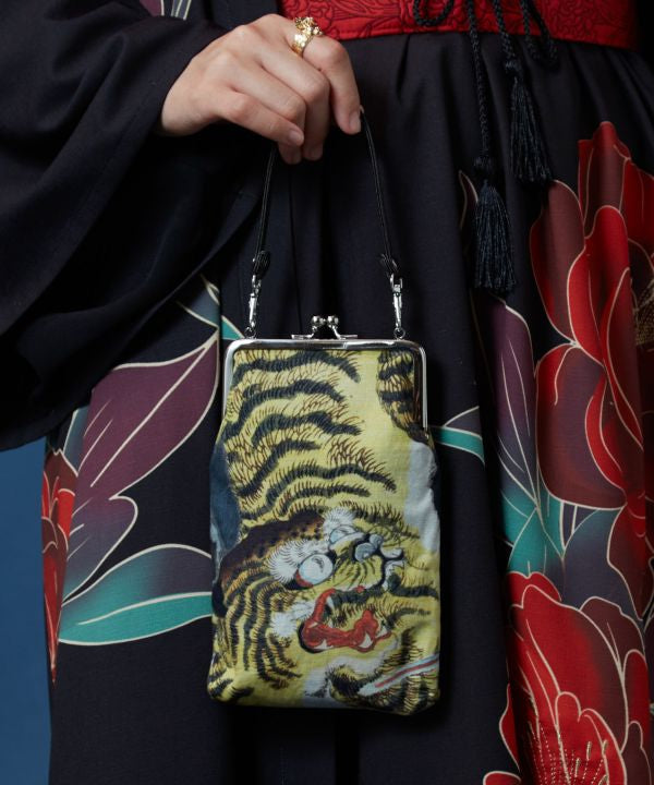 Ukiyoe Pattern GAMAGUCHI Pouch with Handle