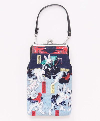 Ukiyoe Pattern GAMAGUCHI Pouch with Handle