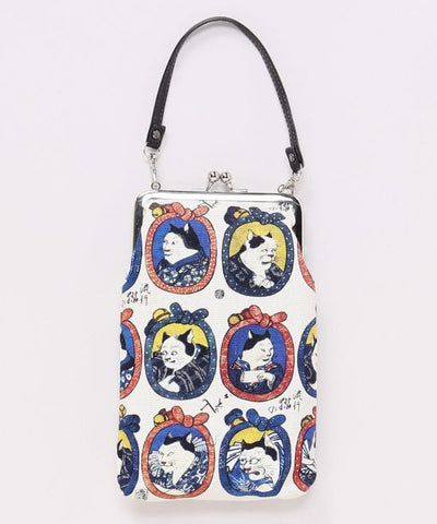 Ukiyoe Pattern GAMAGUCHI Pouch with Handle