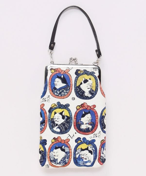 Ukiyoe Pattern GAMAGUCHI Pouch with Handle