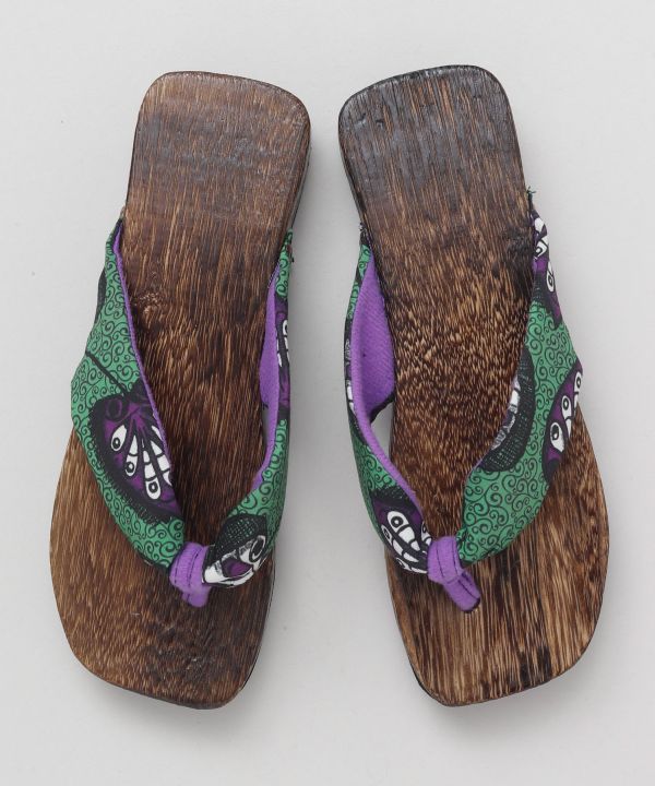 Kitenge Pattern Thong Wooden Sandals