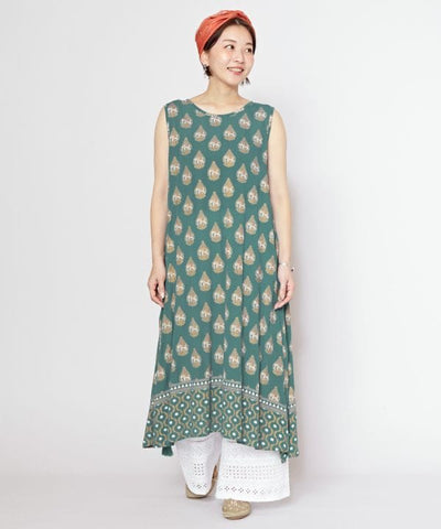 Rayon Crepe Sleeveless Dress Dresses by AMINA - Ametsuchi