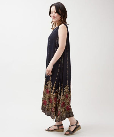 Rayon Crepe Sleeveless Dress by AMINA - Ametsuchi