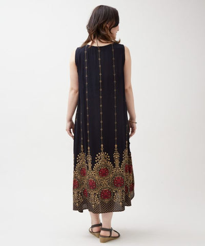 Rayon Crepe Sleeveless Dress by AMINA - Ametsuchi