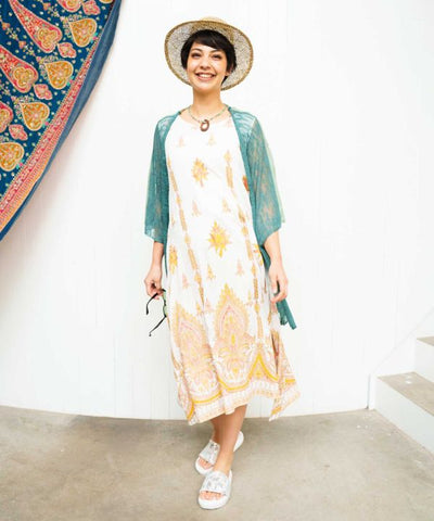 Rayon Crepe Sleeveless Dress by AMINA - Ametsuchi