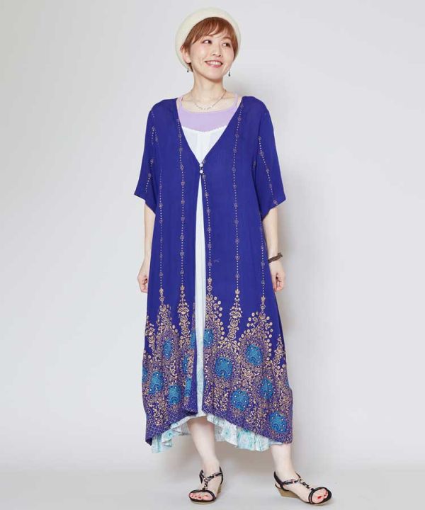 UV Pprotection Rayon Crepe Kimono
