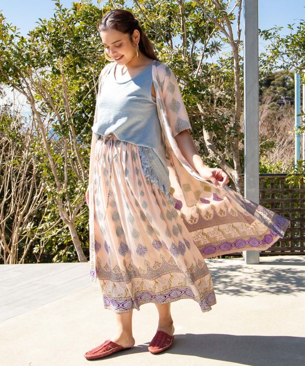 UV Pprotection Rayon Crepe Kimono