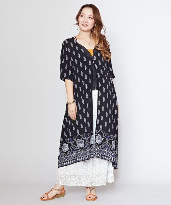 UV Pprotection Rayon Crepe Kimono