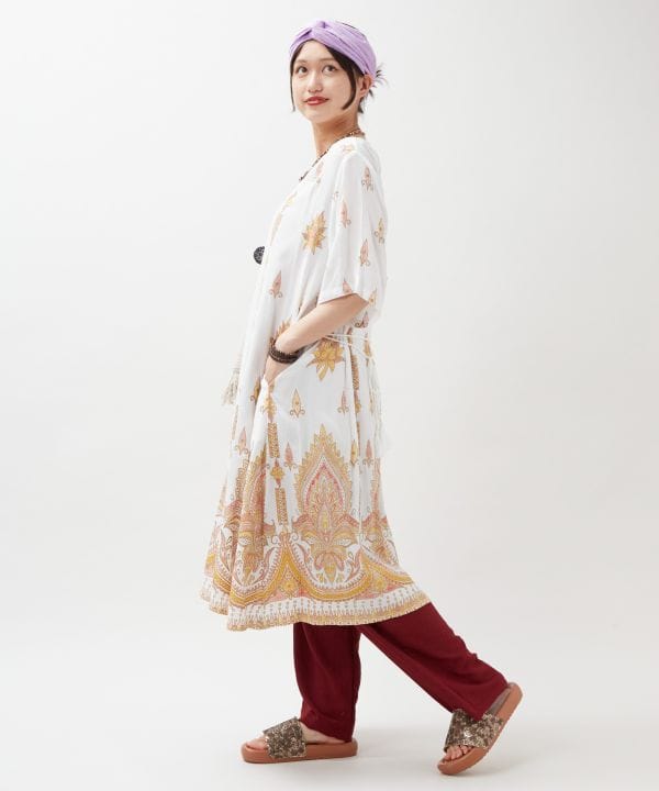UV Pprotection Rayon Crepe Kimono by AMINA - Ametsuchi