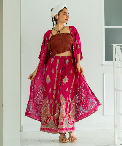 UV Pprotection Rayon Crepe Kimono by AMINA - Ametsuchi