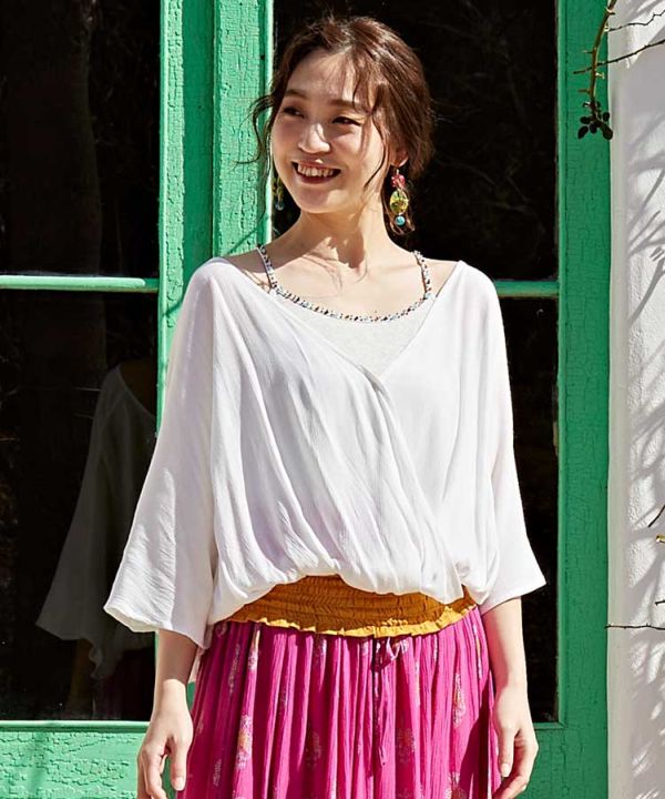 Bohemian Shirred Hem Top