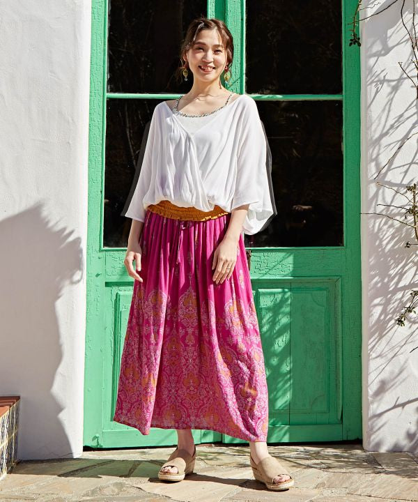 Bohemian Shirred Hem Top