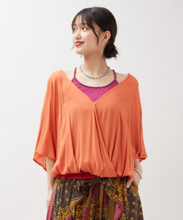 Bohemian Shirred Hem Top by AMINA - Ametsuchi
