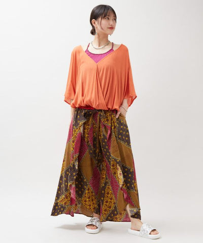 Bohemian Shirred Hem Top by AMINA - Ametsuchi