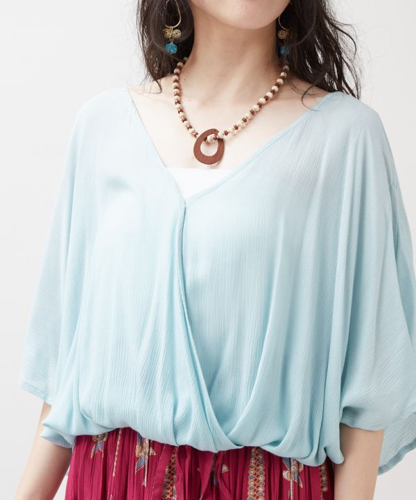 Bohemian Shirred Hem Top by AMINA - Ametsuchi