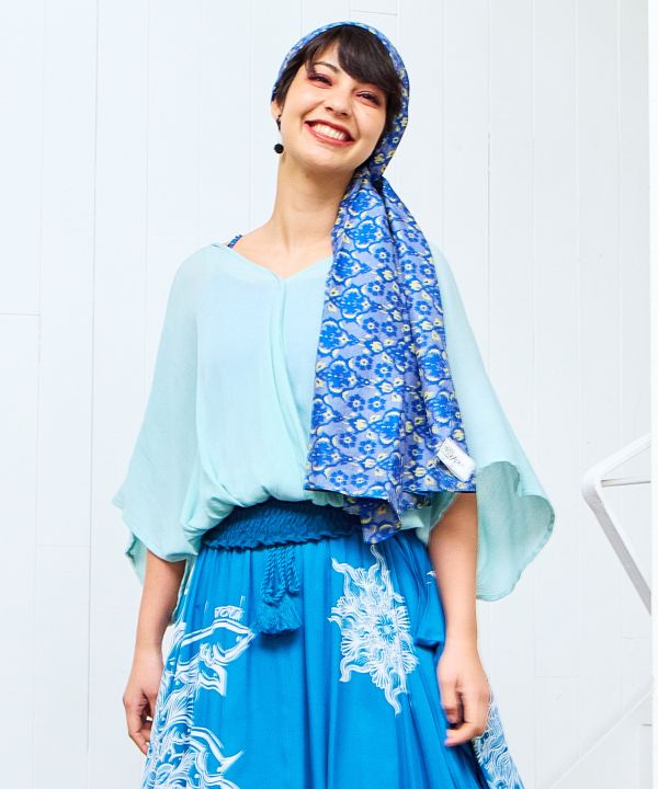 Bohemian Shirred Hem Top by AMINA - Ametsuchi